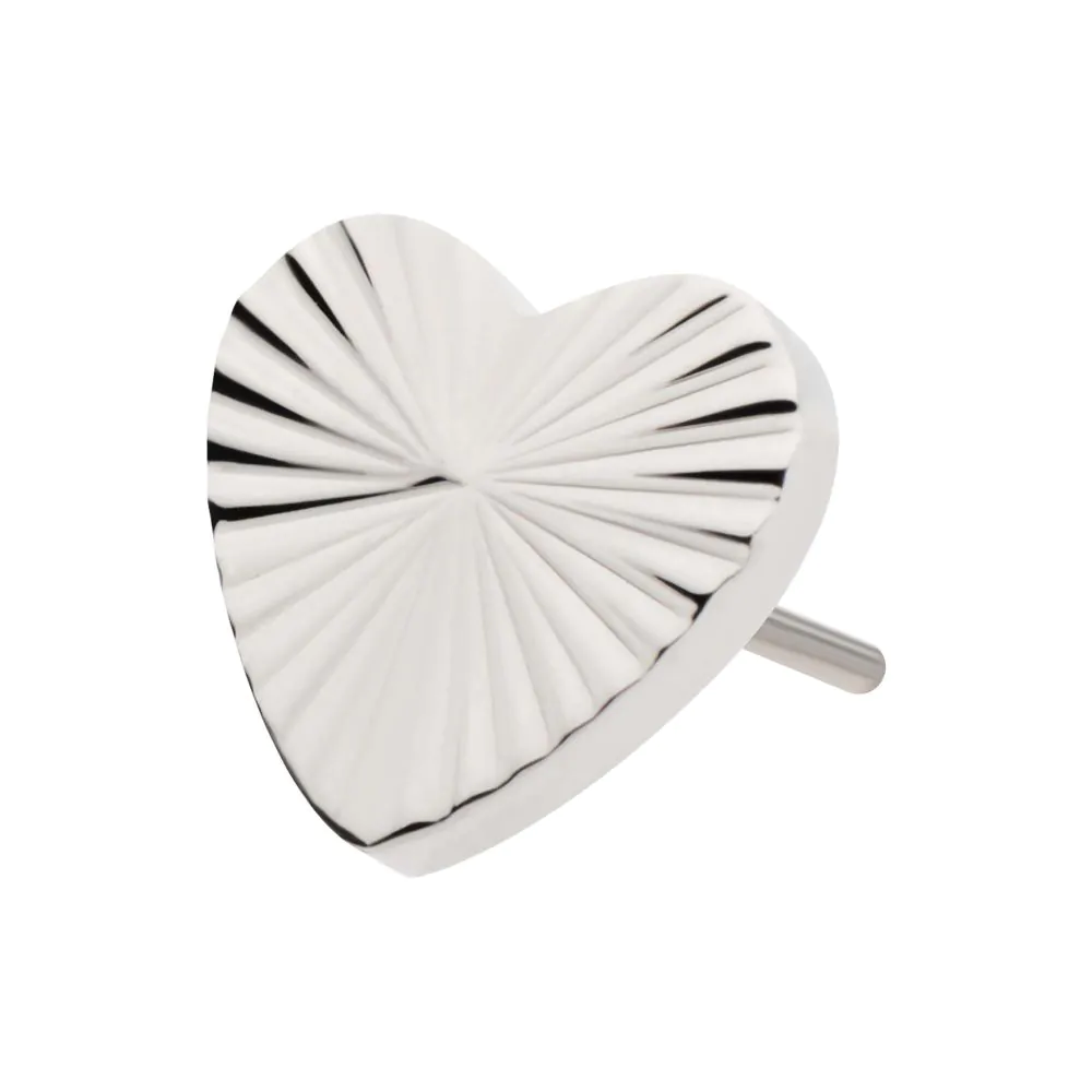 Titanium Threadless Corrugated Heart Top - Image 4