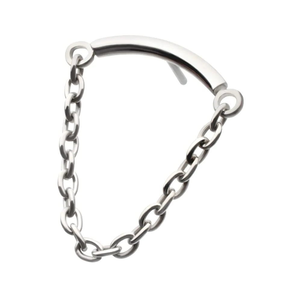 Titanium Threadless Dangle Chain Curved Bar Top - Image 3