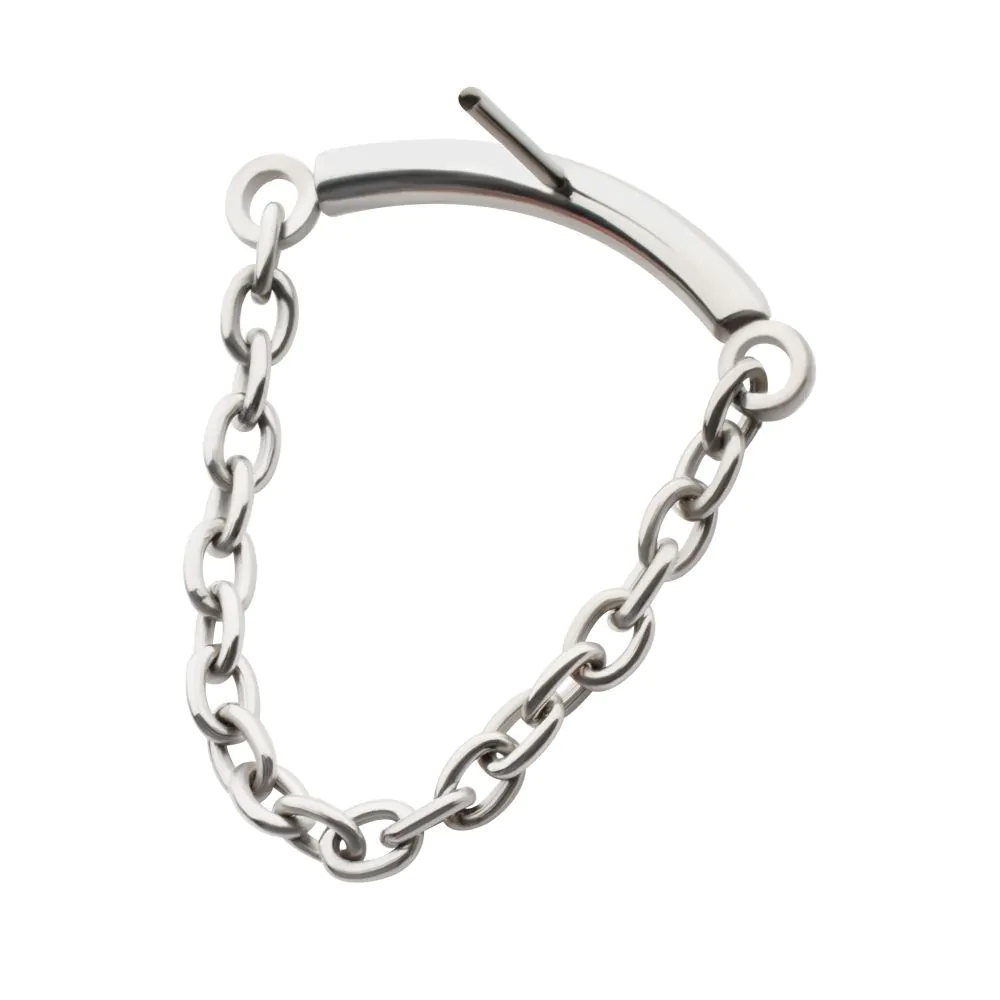 Titanium Threadless Dangle Chain Curved Bar Top - Image 4