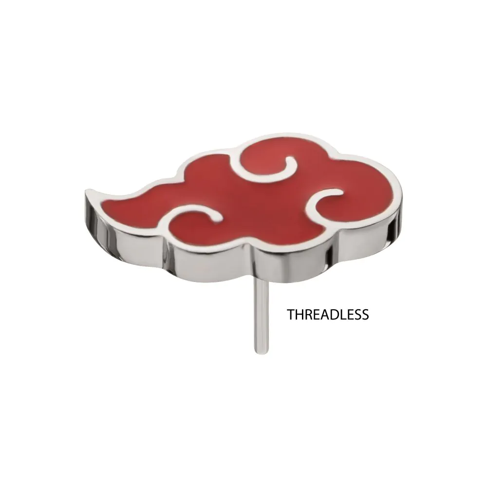 Titanium Threadless Enamel Naruto Shippuden Akatsuki Cloud Symbol Top - Image 3