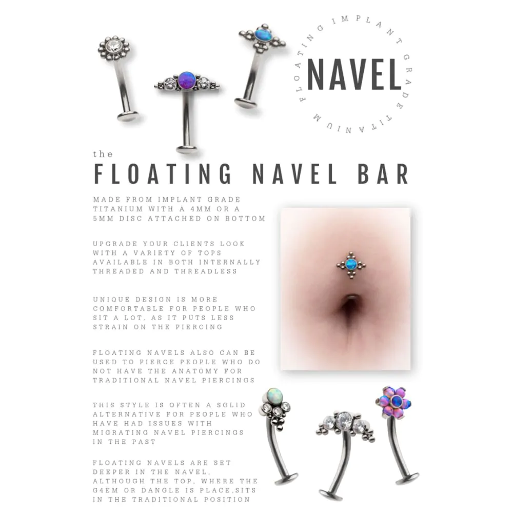 Titanium Threadless Floating Navel Bar - Image 2