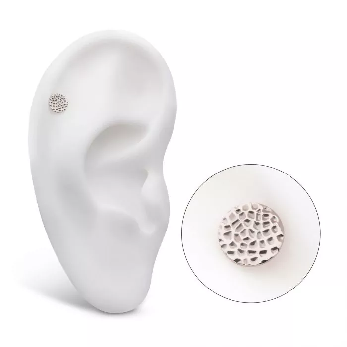 Titanium Threadless Hammered Disk Top - Image 5