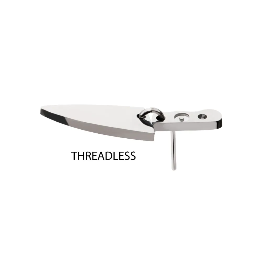 Titanium Threadless Knife Top with Bottom Blade Dangle - Image 4