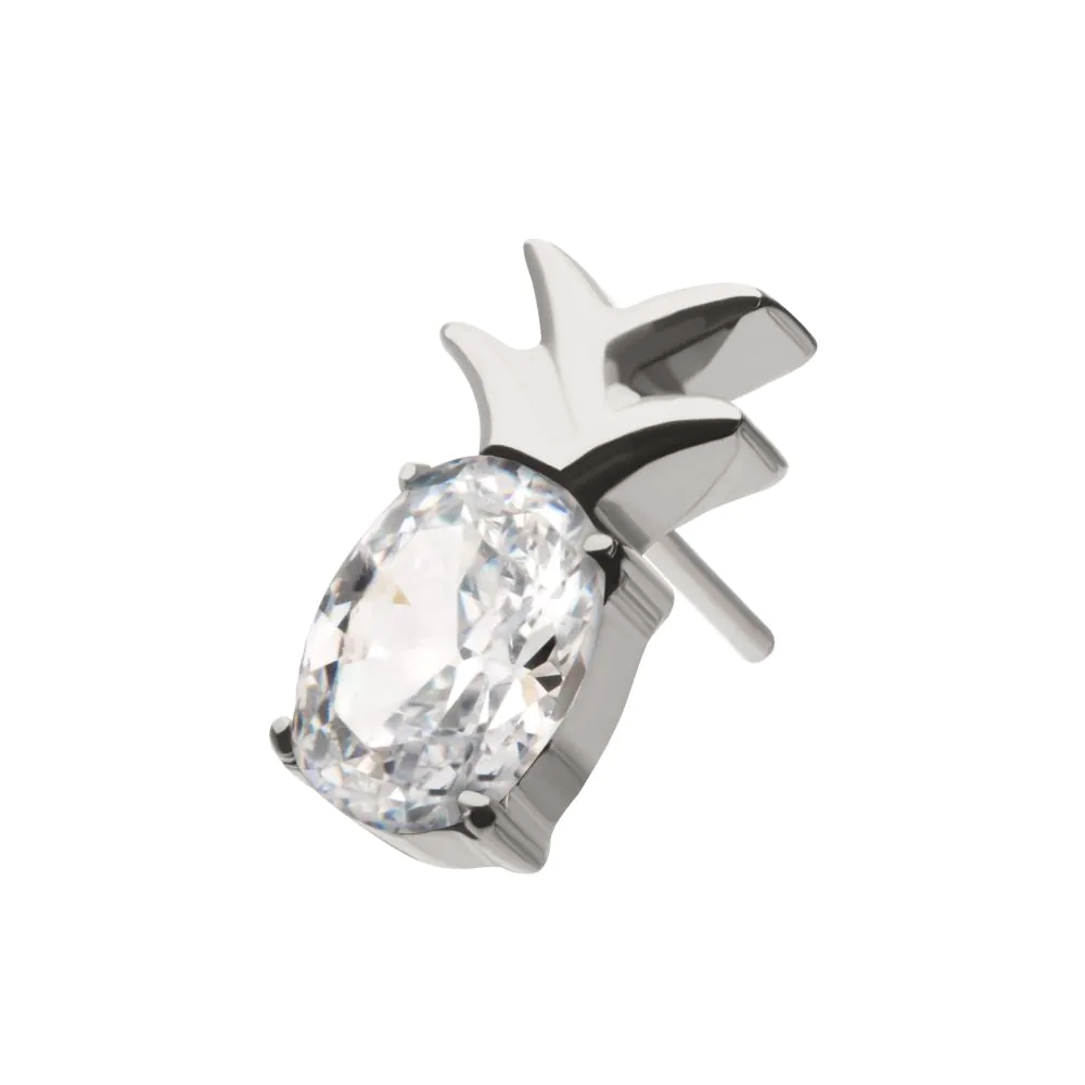 Titanium Threadless Prong Set Gem Pineapple Top - Image 3
