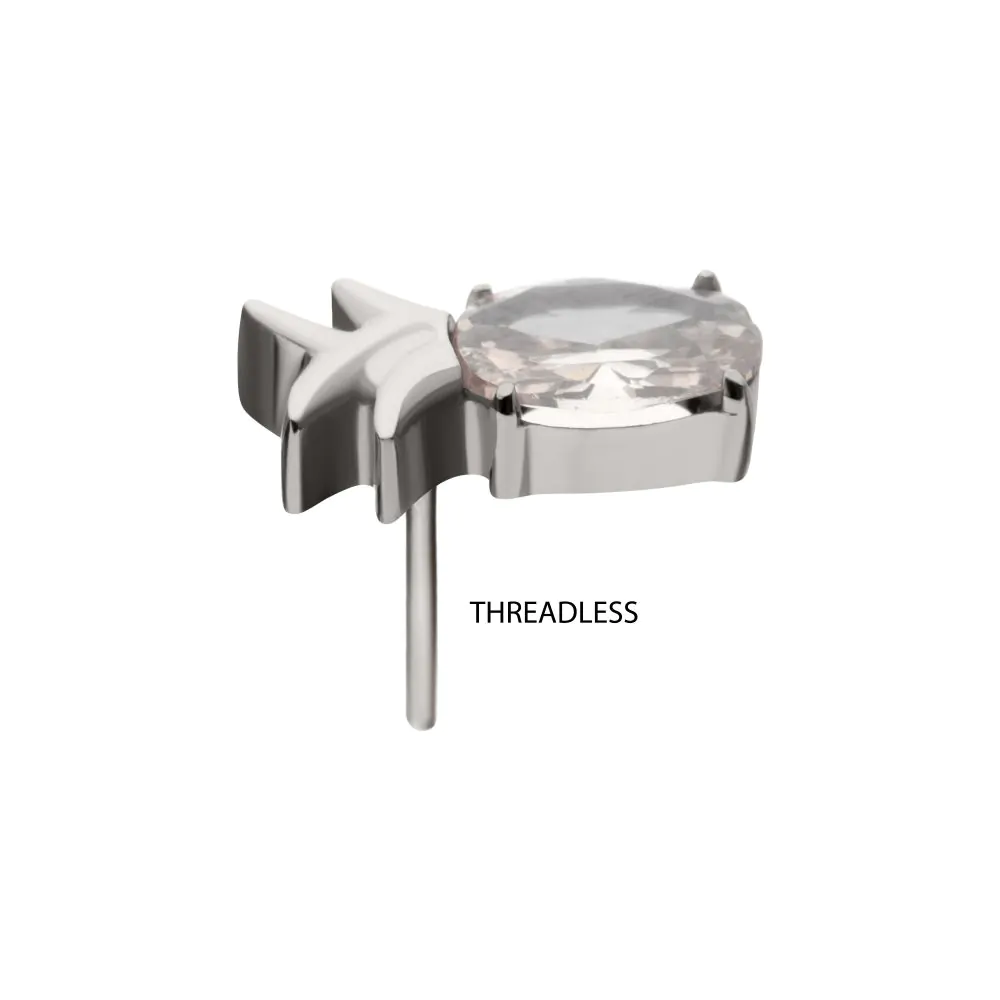 Titanium Threadless Prong Set Gem Pineapple Top - Image 4