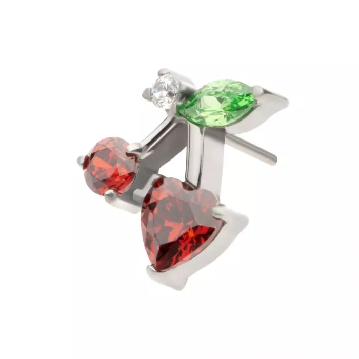 Titanium Threadless Prong Set Multi Gem Cherry Top - Image 2