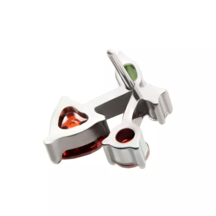 Titanium Threadless Prong Set Multi Gem Cherry Top - Image 3