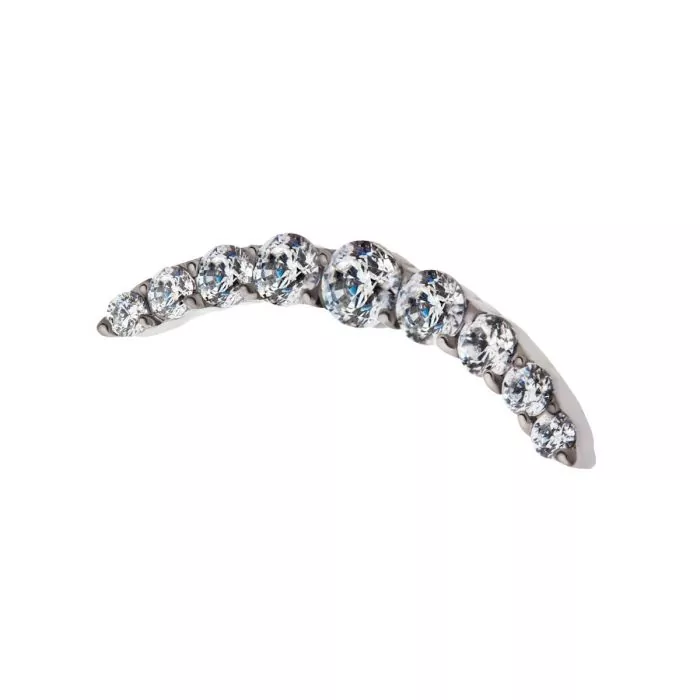 Titanium Threadless Prong Set Round CZ/Opal 9-Cluster Top - Image 3