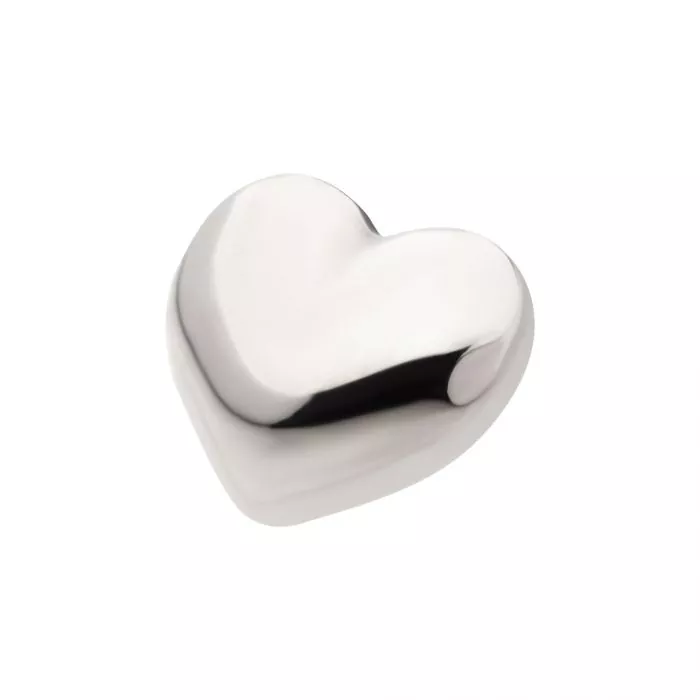Titanium Threadless Puffed Heart Top - Image 3