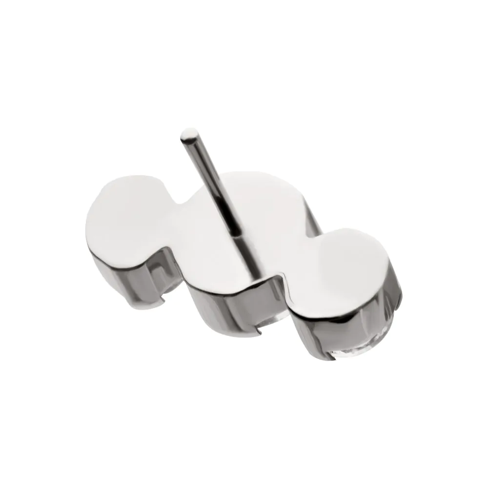 Titanium Threadless Semi-Bezel Set Round Gem/Opal 3-Cluster Top - Image 5