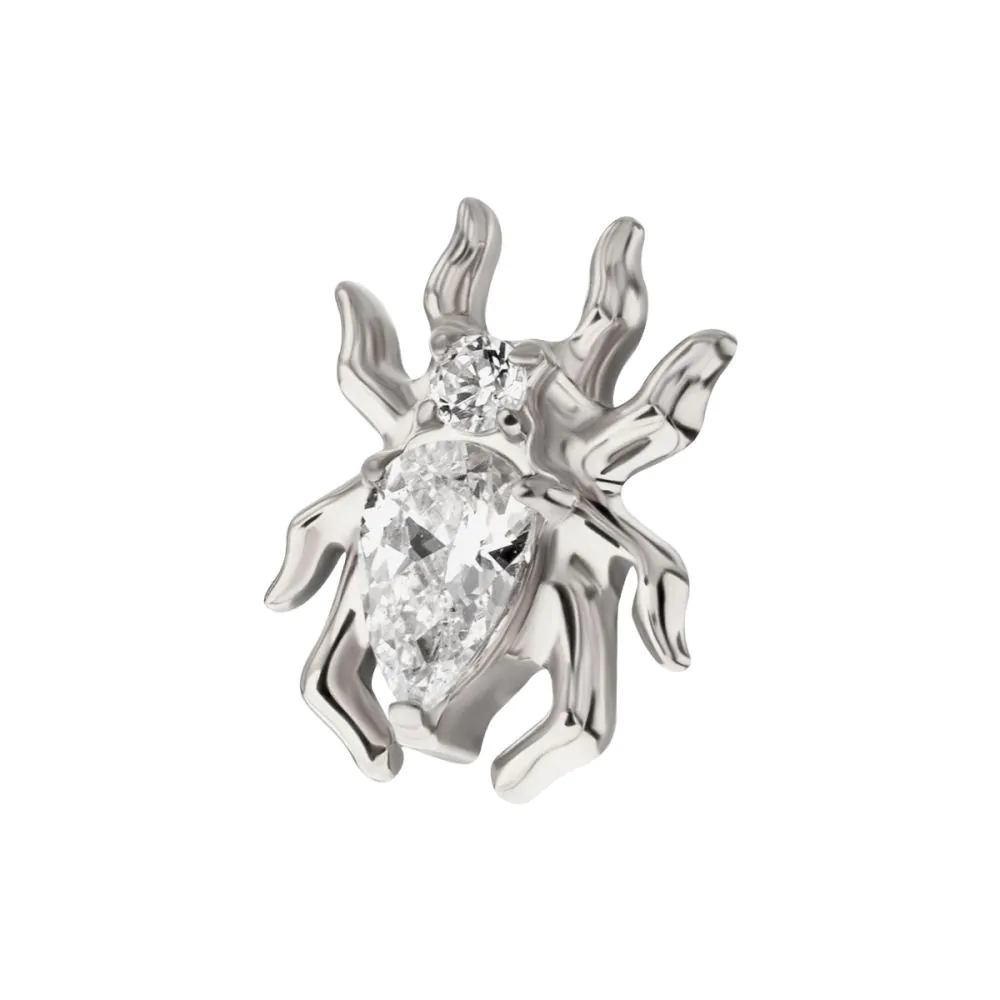 Titanium Threadless Spider Top with Teardrop & Round Gem - Image 4