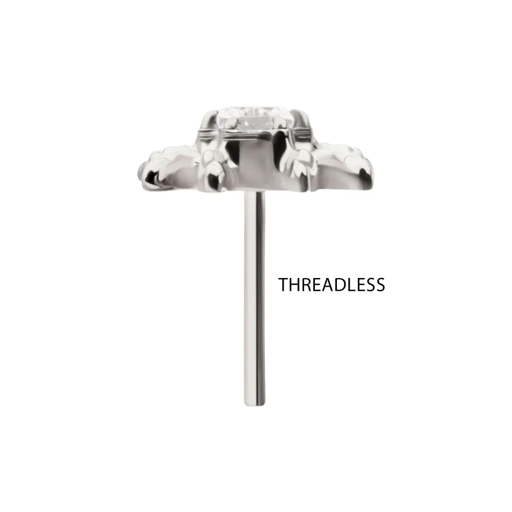 Titanium Threadless Spider Top with Teardrop & Round Gem - Image 5