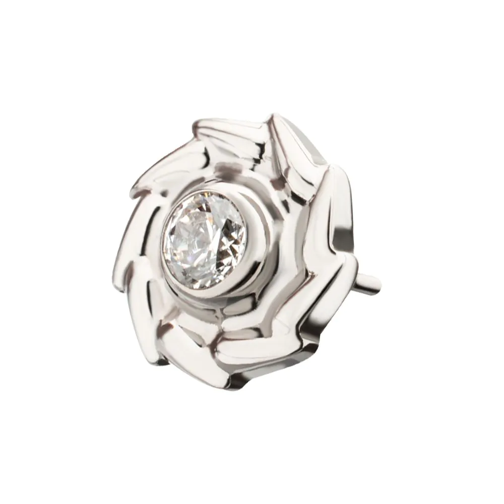 Titanium Threadless Vortex Spiral Top with Bezel Set Gem - Image 2