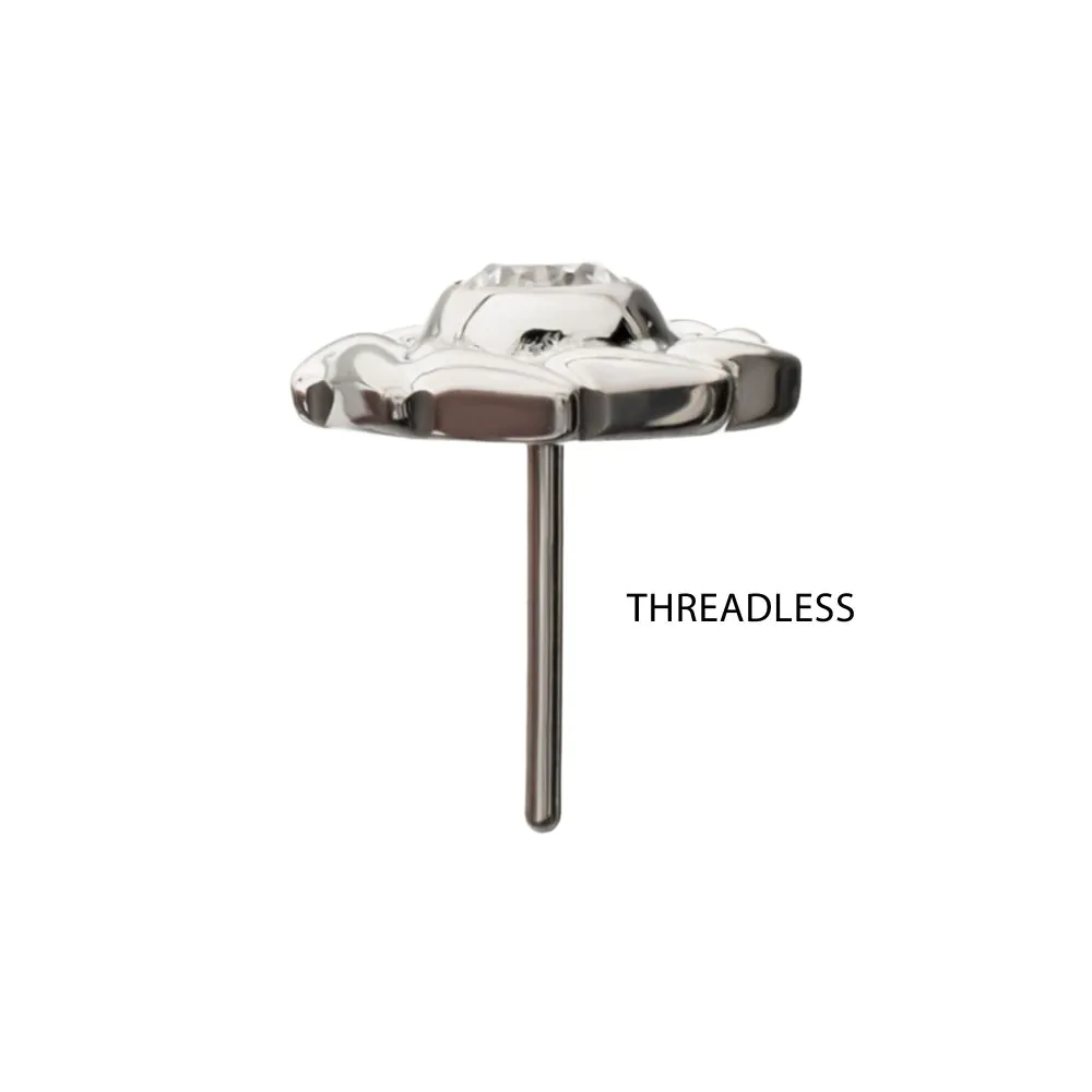Titanium Threadless Vortex Spiral Top with Bezel Set Gem - Image 3