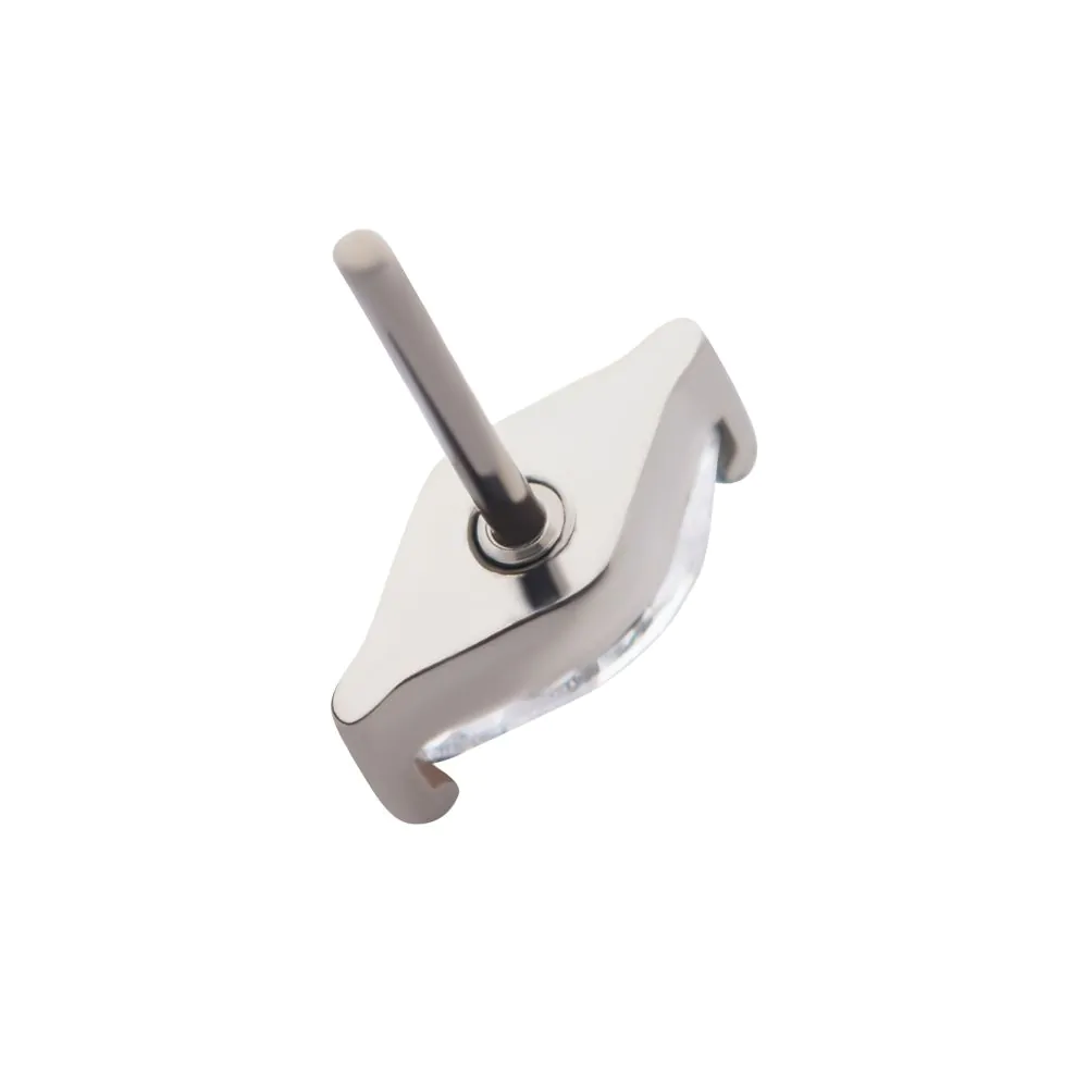 Titanium Threadless with 2-Prong 5mm Marquise CZ Top - Image 5