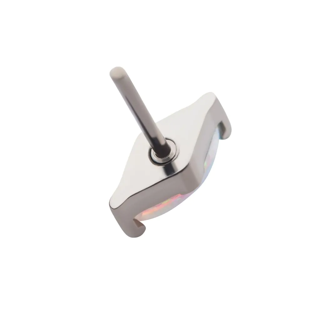 Titanium Threadless with 2-Prong Marquise Opal Top - Image 5