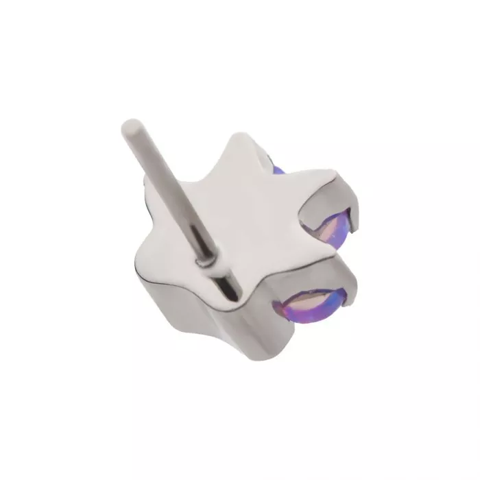 Titanium Threadless with Prong Set Opal 4-Cluster Paw Top - Image 4