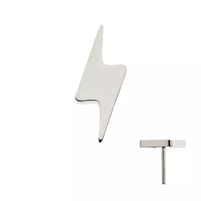 Titanium Threadless with Short Lightning Bolt Top